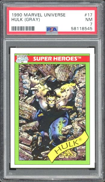 1990 Marvel Universe Hulk (Gray)  PSA 7 