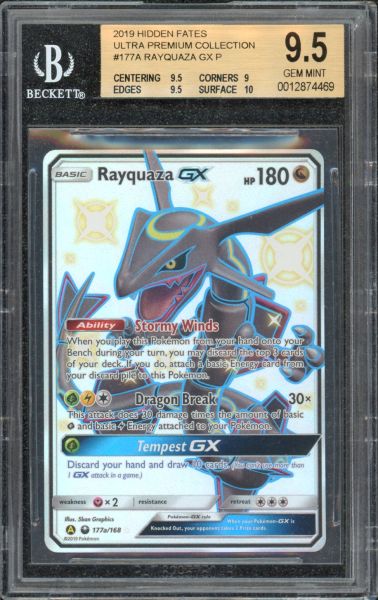 2019 Pokemon Hidden Fates Rayquaza GX - Promo BGS 9.5 