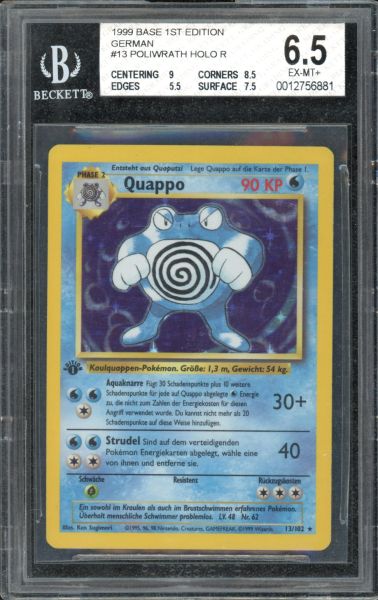 1999 Pokemon Base Set Poliwrath - Holo BGS 6.5 