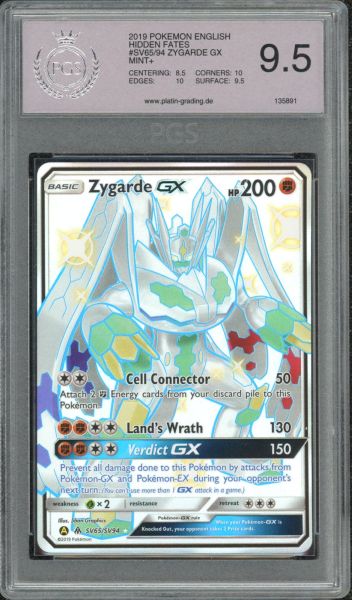 2019 Pokemon Hidden Fates Zygarde GX PGS 9.5 