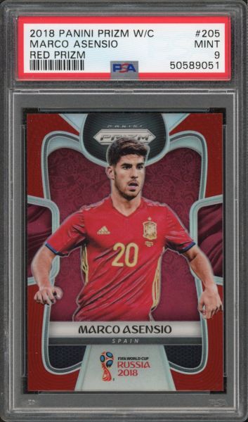 2018 Panini Prizm WC Marco Asensio - Red Prizm - 16/149 PSA 9 