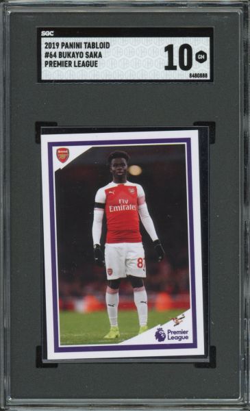 2019 Panini Tabloid Premier League Bukayo Saka SGC 10 