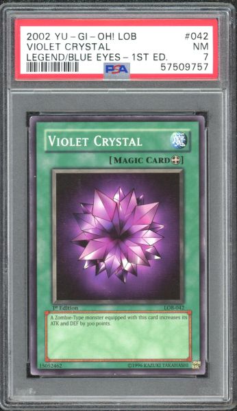 2002 Yu-Gi-Oh! Legend of Blue Eyes White Dragon Violet Crystal - 1st Edition PSA 7 