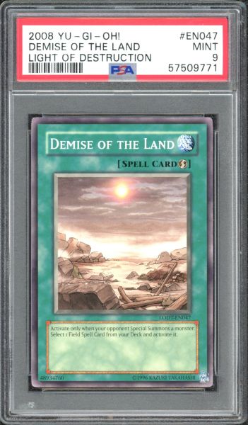 2008 Yu-Gi-Oh! Light of Destruction Demise of the Land PSA 9 