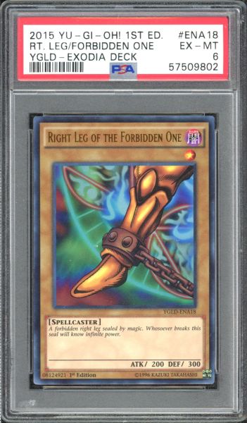 2015 Yu-Gi-Oh! Legendary Decks Right Leg of the Forbidden One - 1st Edition PSA 6 