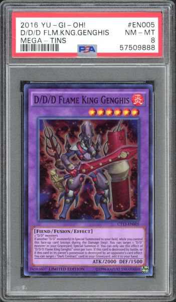 2016 Yu-Gi-Oh! Mega - Tins D/D/D Flame King Ganghis PSA 8 