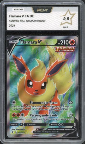 2021 Pokemon Sword & Shield Flamara V FA PCA 9.5 