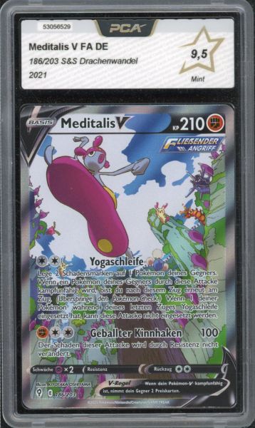 2021 Pokemon Sword & Shield Meditalis V FA  PCA 9.5 