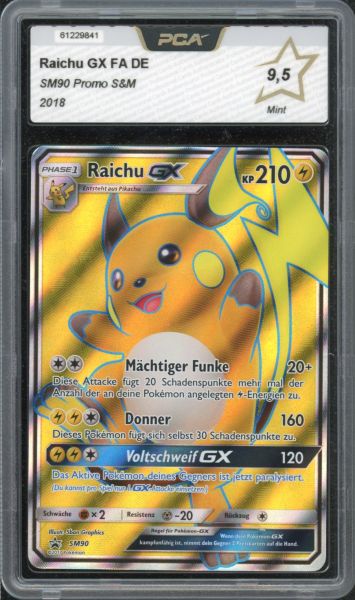 2018 Pokemon Sun&Moon Promo Raichu GX FA PCA 9.5 