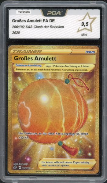 2020 Pokemon Sword & Shield Großes Amulett FA PCA 9.5 