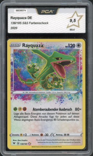 2020 Pokemon Sword & Shield Rayquaza PCA 9.5 