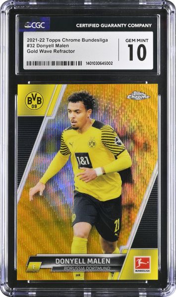 2021 Topps Chrome Bundesliga Donyell Malen - Gold Wave Refractor - 5/50 CGC 10 