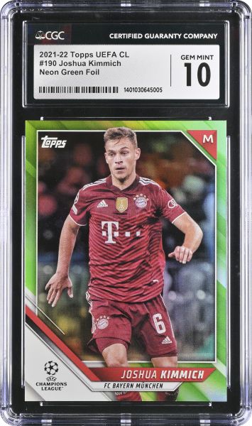 2021 Topps UEFA Champions League Joshua Kimmich - Neon Green Foil - 47/199 CGC 10 