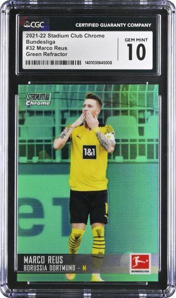 2021 Topps Stadium Club Chrome Bundesliga Marco Reus - Green Refractor - 39/99 CGC 10 