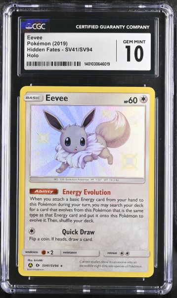 2019 Pokemon Hidden Fates Eevee  CGC 10 