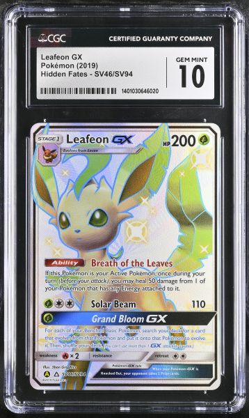 2019 Pokemon Hidden Fates Leafeon GX CGC 10 