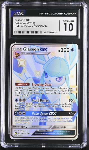 2019 Pokemon Hidden Fates Glaceon GX CGC 10 