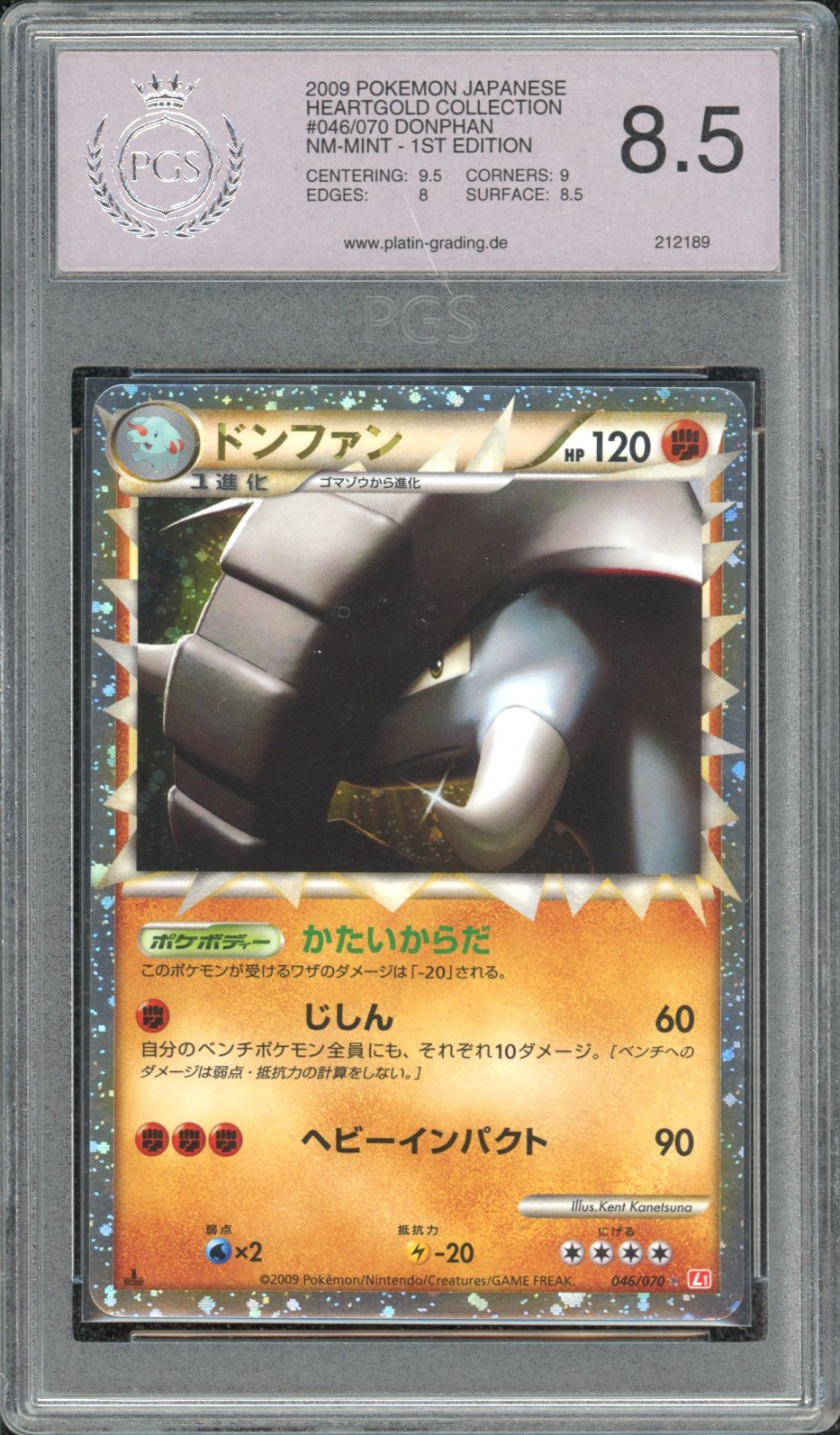 2009 Pokemon Heartgold Collection Donphan -1st Edition PGS 8.5 - ShinyRare