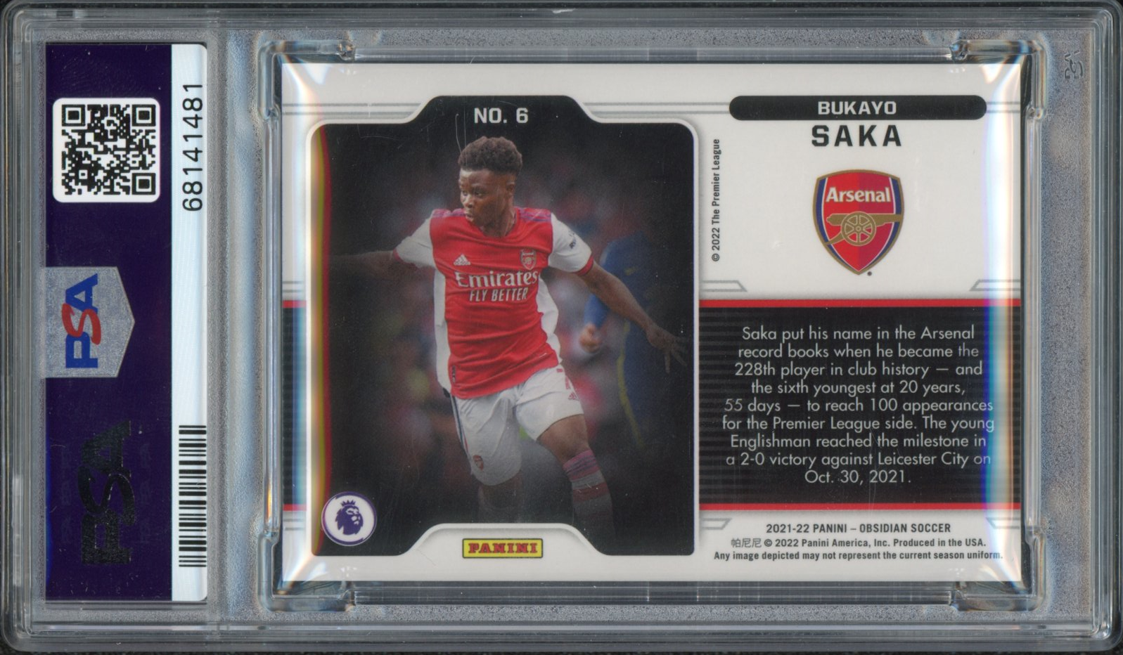 PANINI obsidian BUKAYO SAKA PSA10 ブカヨ サカ PANINI obsidian BUKAYO SAKA PSA10 ブカヨ サカ 2022-23 Panini